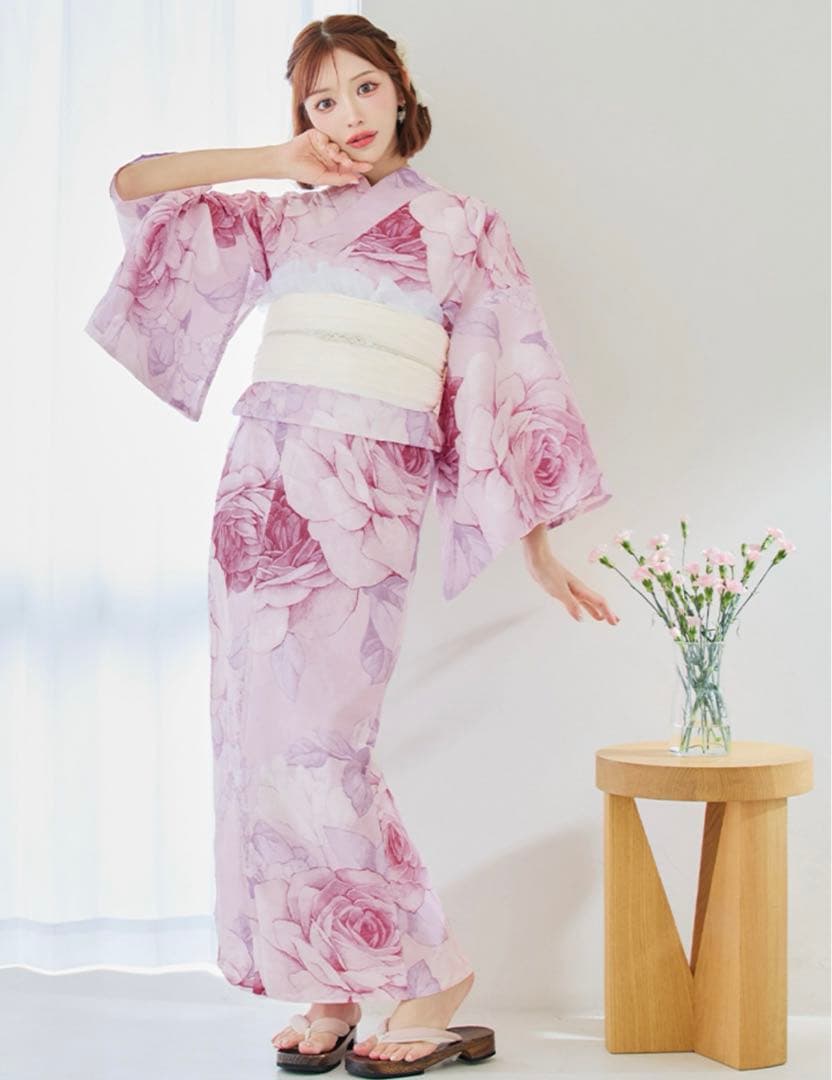 【最終値下げ】sugar アンティーク薔薇浴衣 5点セット