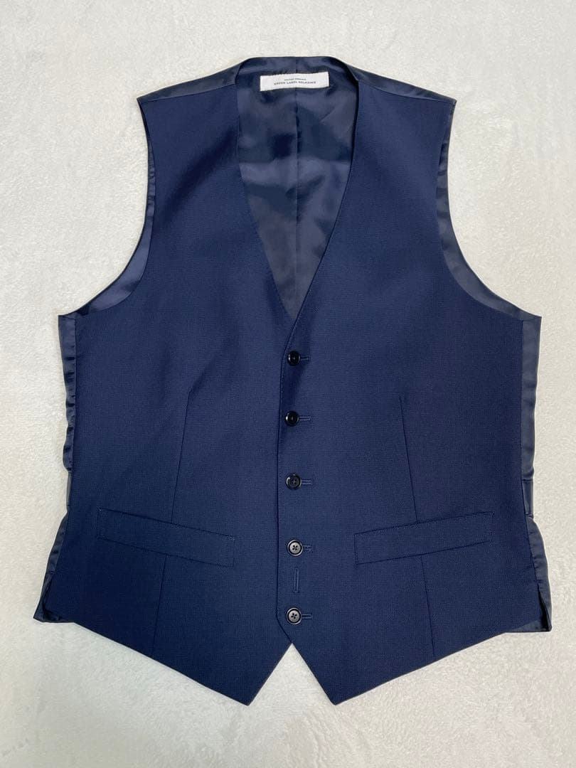 【極美品】MARZOTTO生地 ユナイテッドアローズ 3ピーススーツ ネイビー