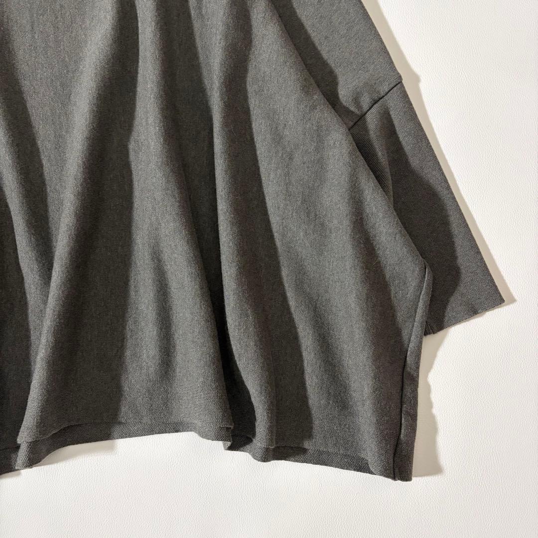 極美品　ビアズリー　コットンビッグニット　洗える　オーバーサイズ　グレー