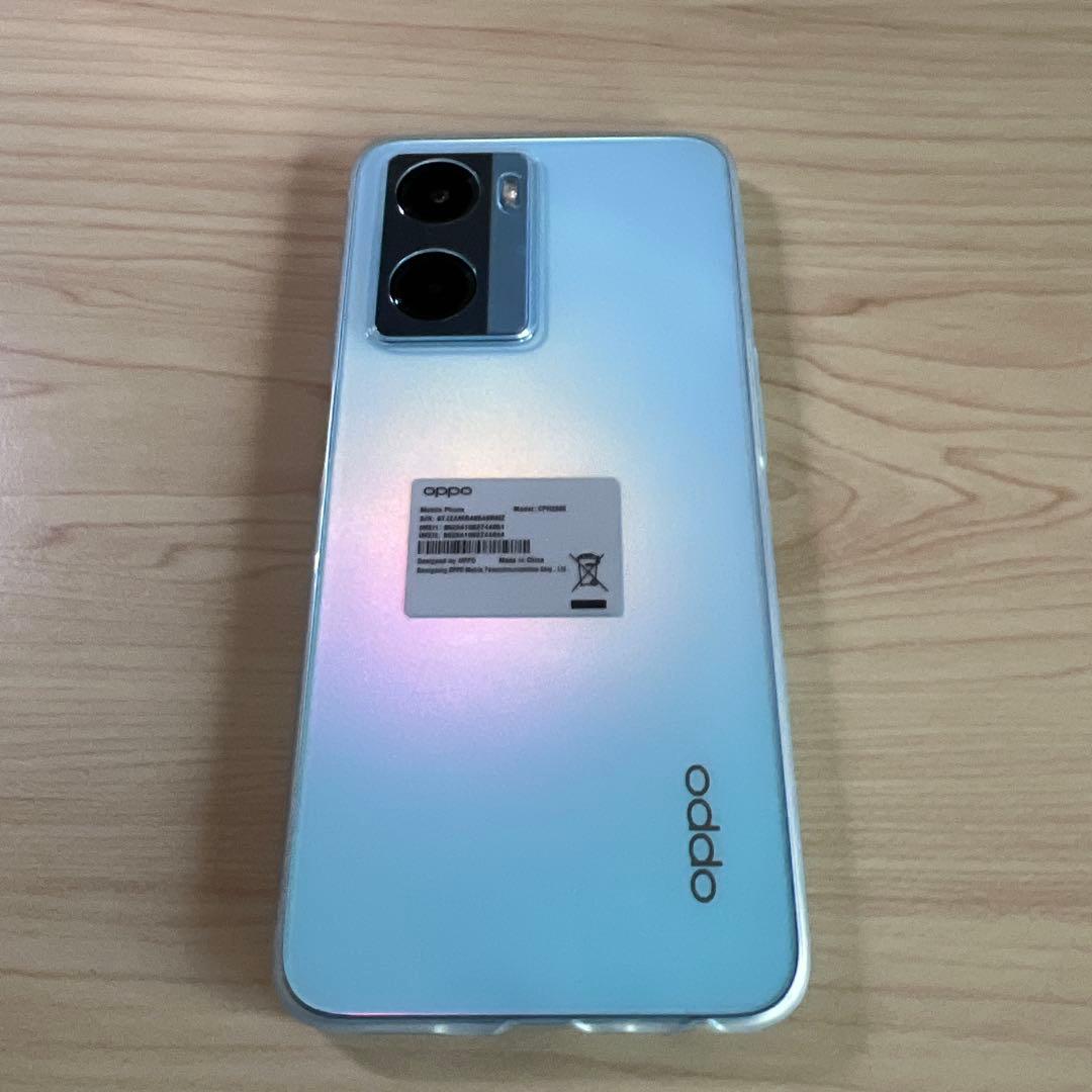 oppo スマートフォン 本体 青 充電器付き