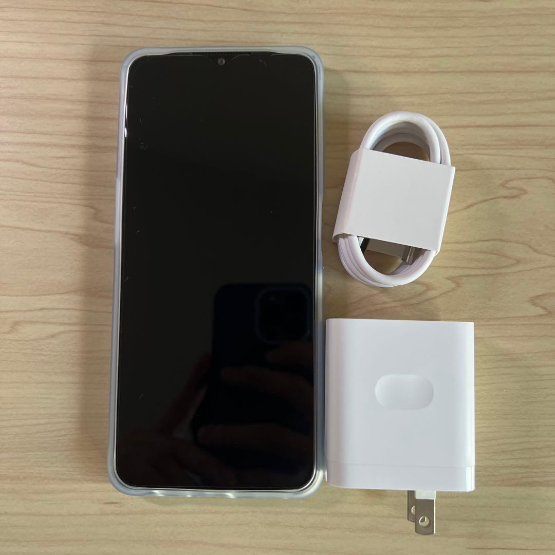 oppo スマートフォン 本体 青 充電器付き