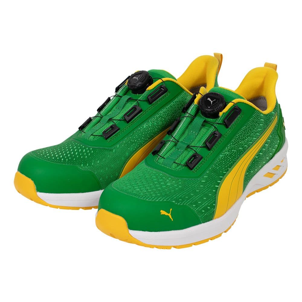 プーマ安全靴#64.408 26.5cmグライドグリーンディスク