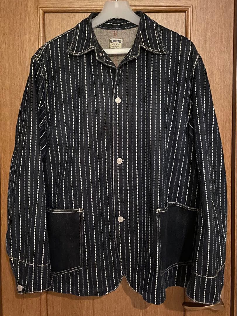 児島ジーンズ バイカラー ウォバッシュ カバーオール RNB-5045