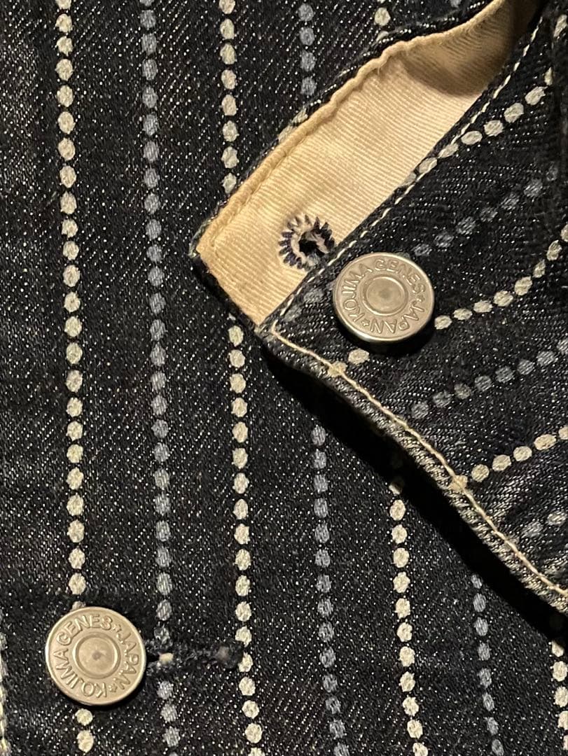 児島ジーンズ バイカラー ウォバッシュ カバーオール RNB-5045