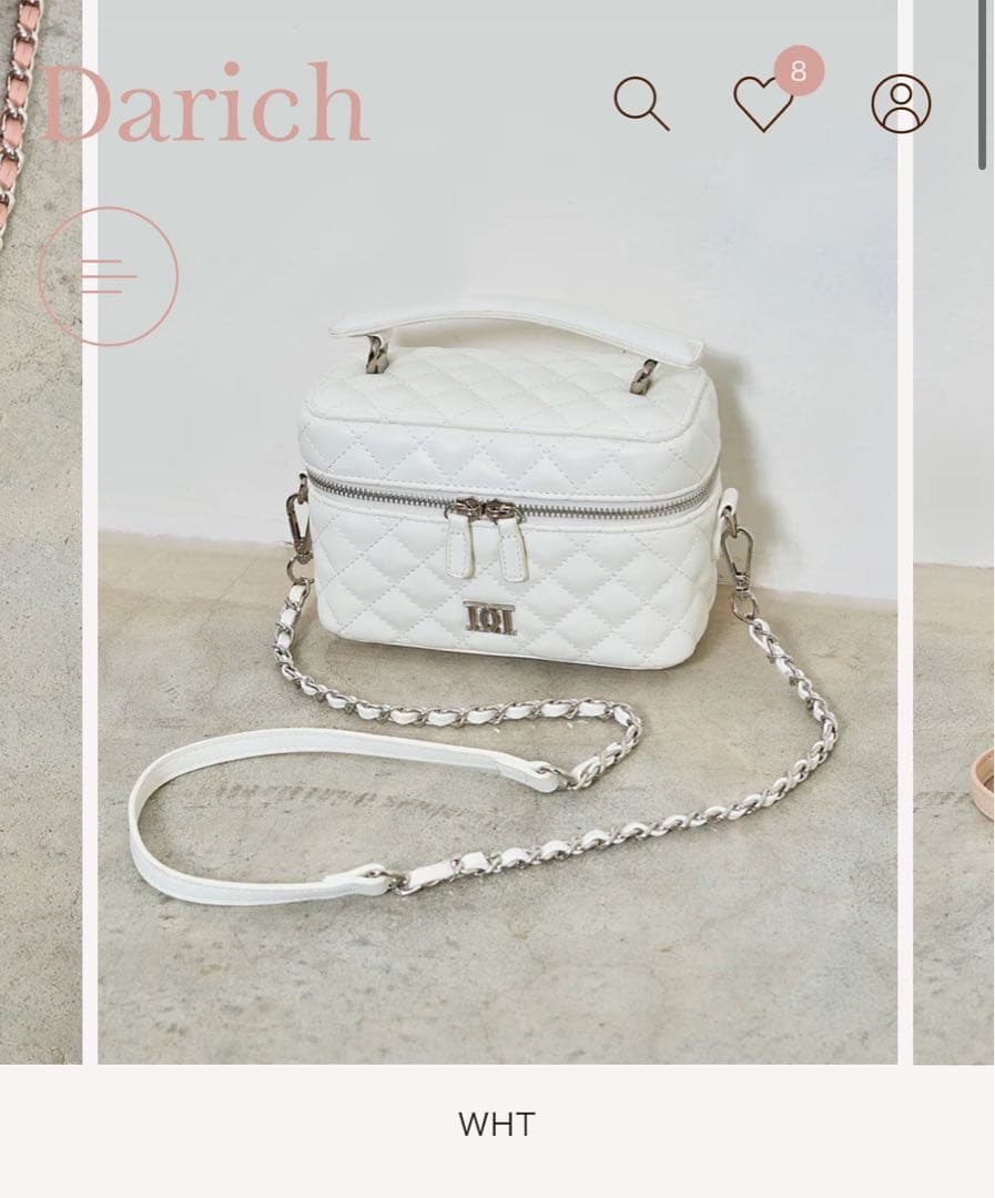 Darich ダーリッチ キルティングショルダーミニバッグ ホワイト