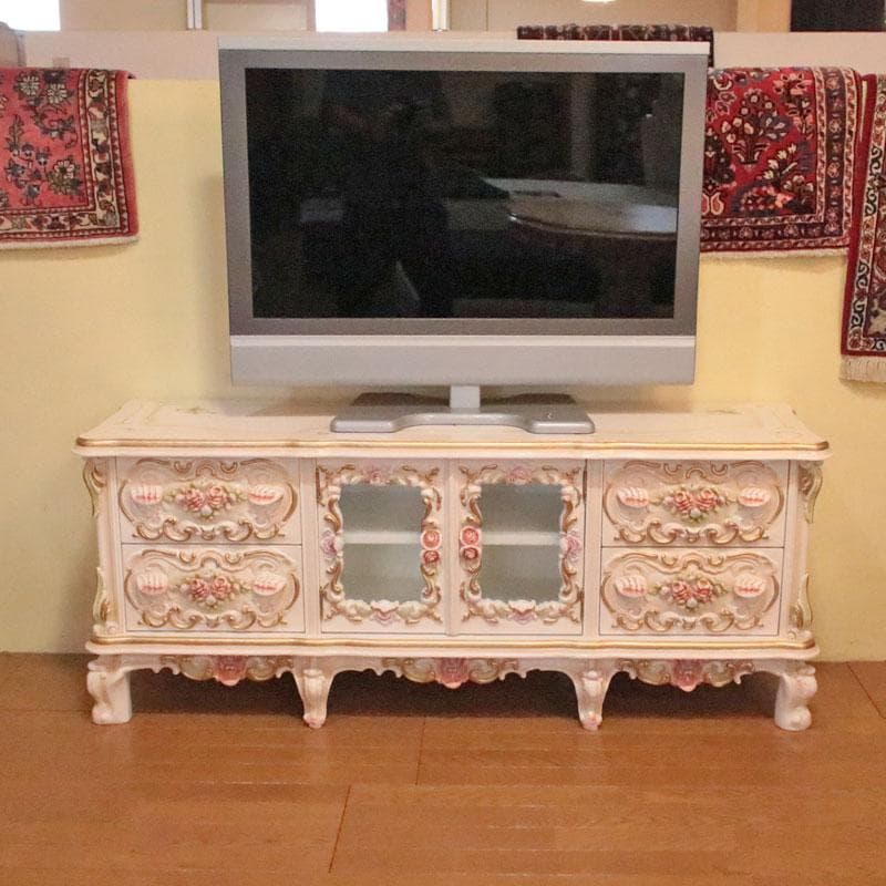 クイーンBee　ロココ テレビボード 140cm クラック仕上げ
