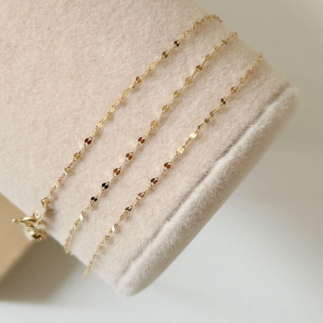 早いもの勝ち❣️新品 日本製 18金 きらきら ネックレス 60cm アジャスター