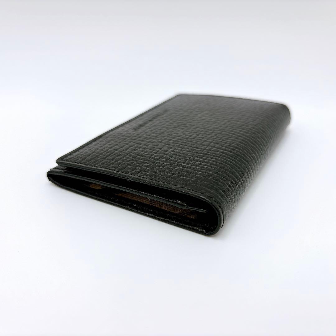 新品同様 ＊ BURBERRY バーバリー 型押し レザー 名刺入れ ブラック