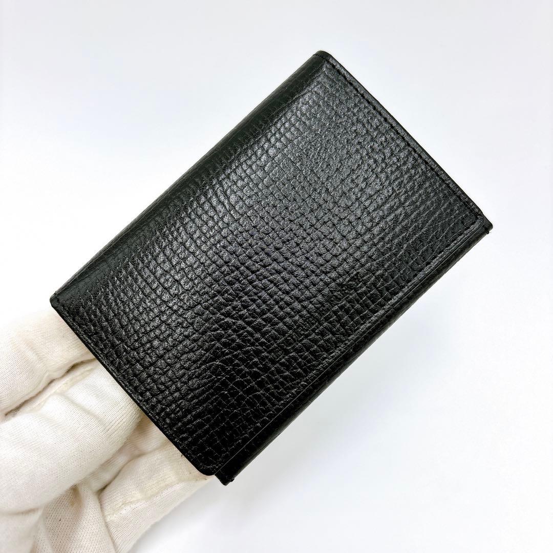 新品同様 ＊ BURBERRY バーバリー 型押し レザー 名刺入れ ブラック