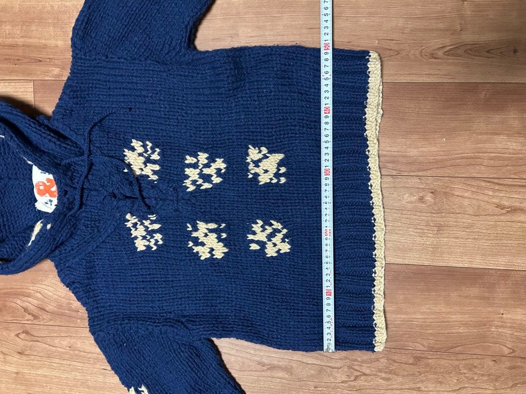 45rpmフード付き厚手ニットセーターウール