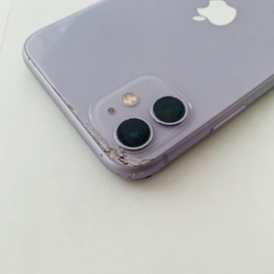 Apple iPhone 11 パープル ジャンク 背面傷あり