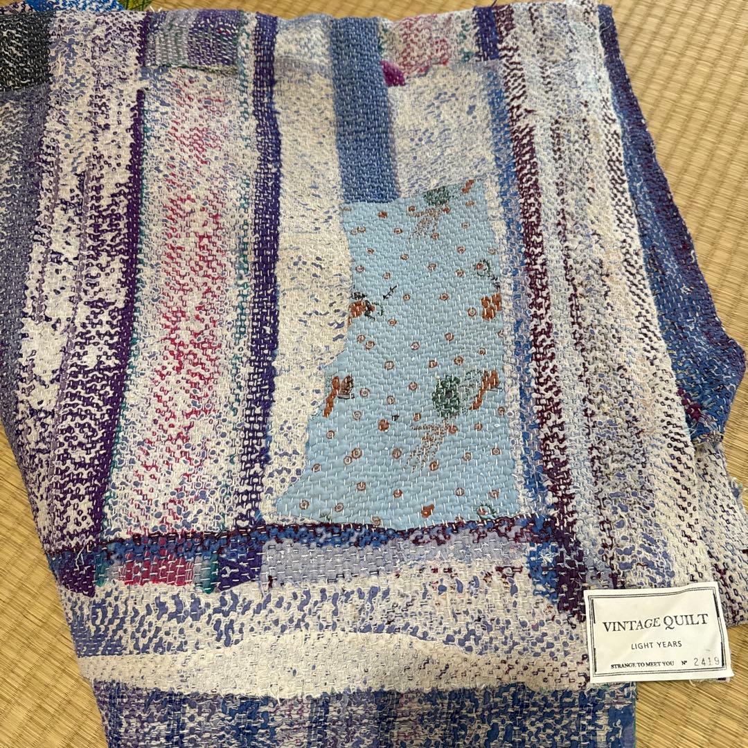 soshiwamiヴィンテージラリーキルト　カンタキルト インド製 青紫系