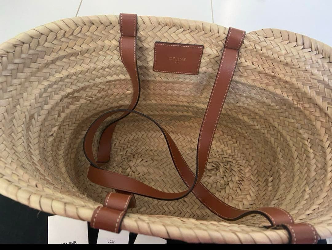 CELINE ストローバッグ ベージュ/ブラウン