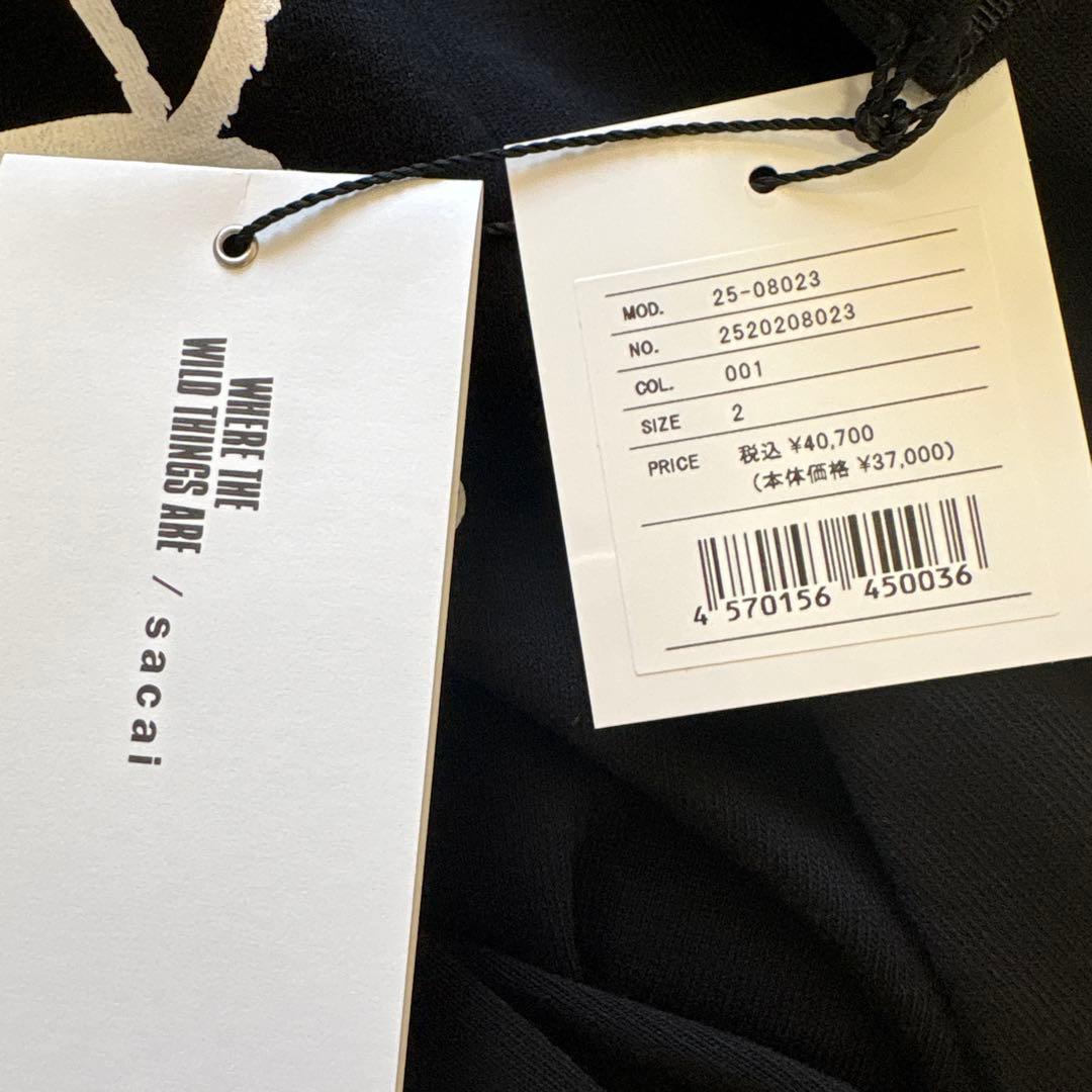 sacai Tシャツ　黒フレア