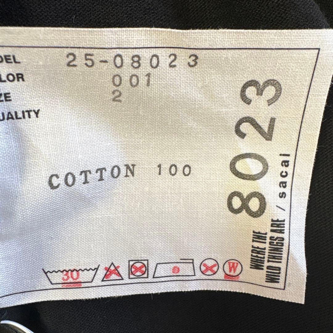 sacai Tシャツ　黒フレア