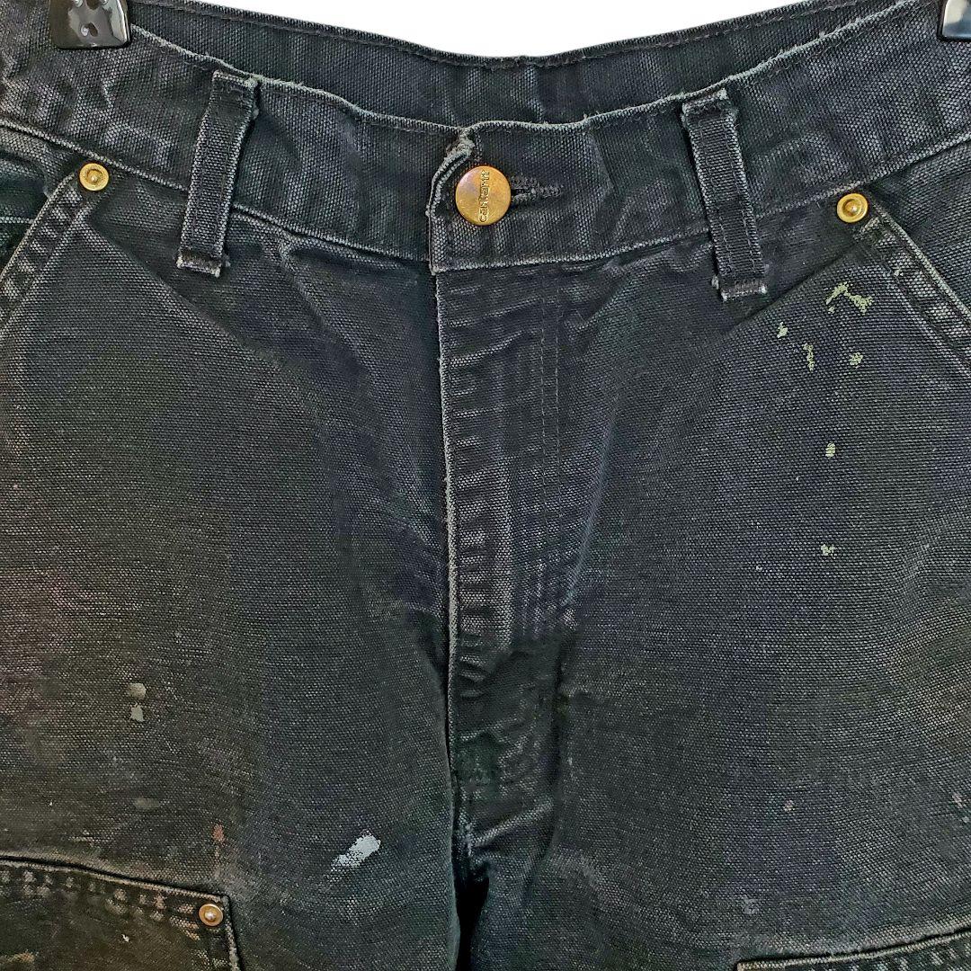 Carhartt ダブルニー ブラック 31×34 ペンキワーク USA製