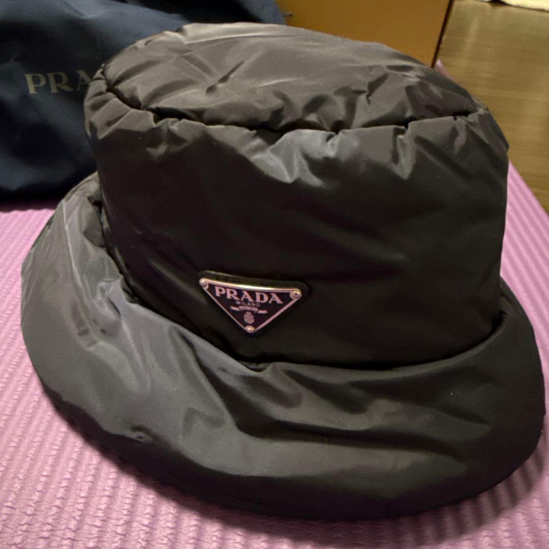 PRADA ネイビーバケットハット Lサイズ