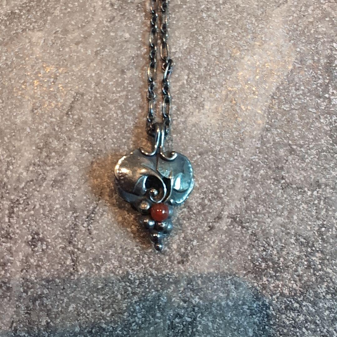 ジョージジェンセン　イヤーペンダント、カーネリアンSV925　1996年製