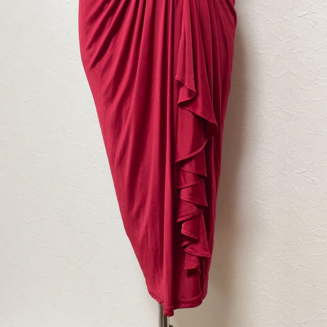 メトリーゼ 美品 ドレープワンピース フォーマルドレス バーガンディ 9号結婚式