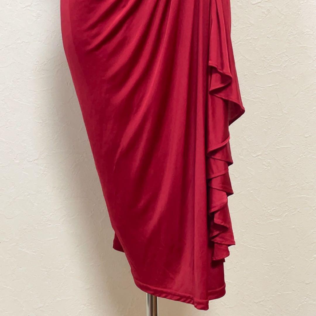 メトリーゼ 美品 ドレープワンピース フォーマルドレス バーガンディ 9号結婚式