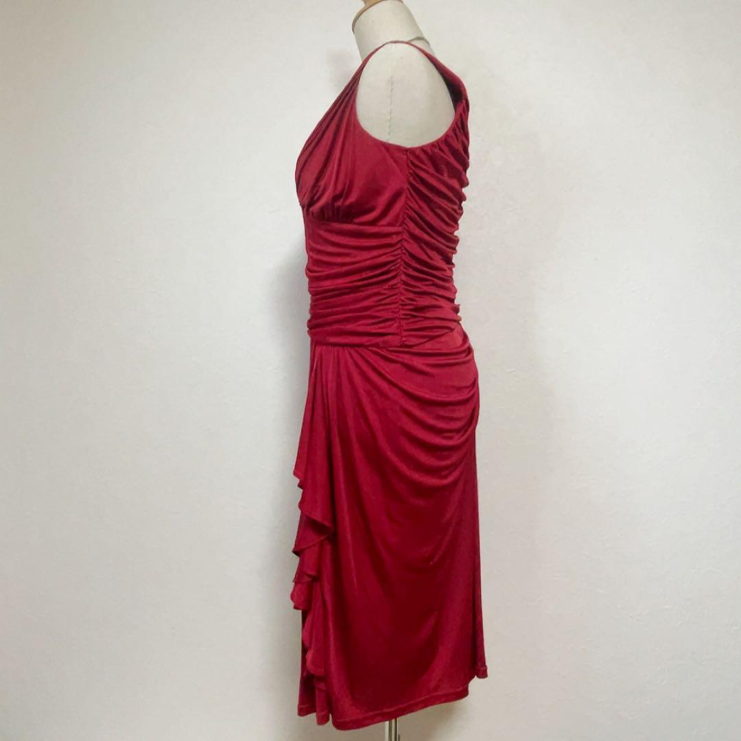メトリーゼ 美品 ドレープワンピース フォーマルドレス バーガンディ 9号結婚式