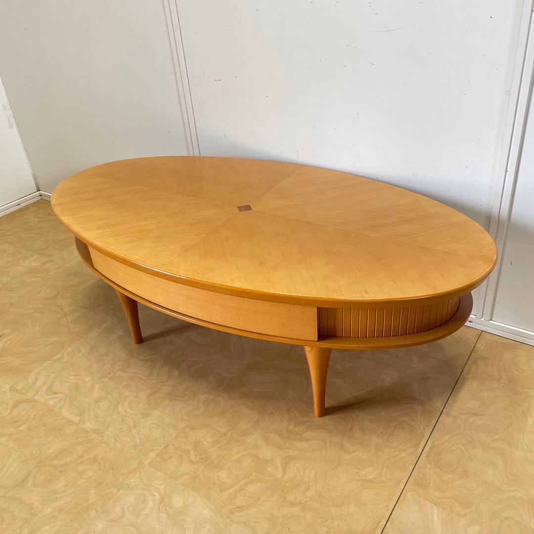 蛇腹 引き出し 楕円テーブル オーバルテーブル ローテーブル 北欧スタイル