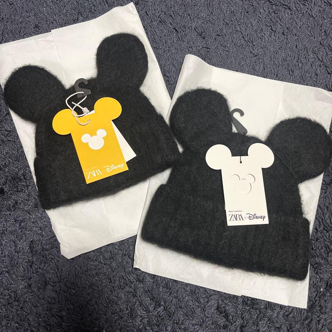 Mii　完売　親子セット　ZARA ミッキー　ニット帽　 ディズニー　耳