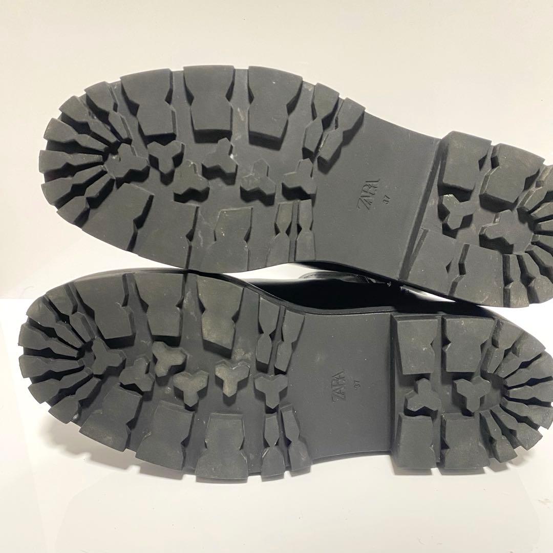 【未使用級】ZARA サイドジップ 厚底トラックソール 24㎝