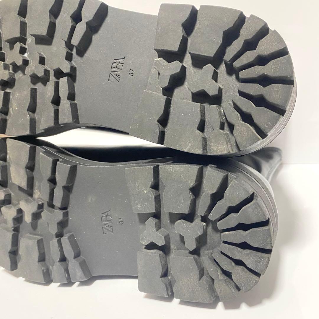 【未使用級】ZARA サイドジップ 厚底トラックソール 24㎝