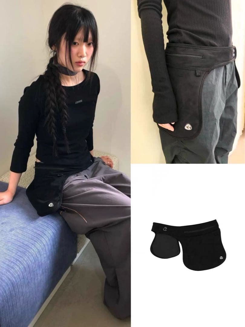 Coyseio SUEDE BELT BAG BROWN ウエストポーチ