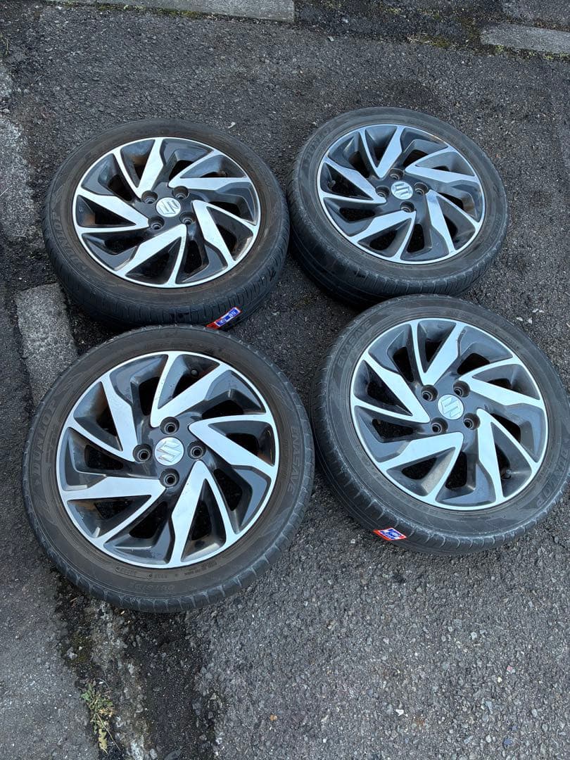 スペーシアカスタムから取り外し165/55R15アルミタイヤセット