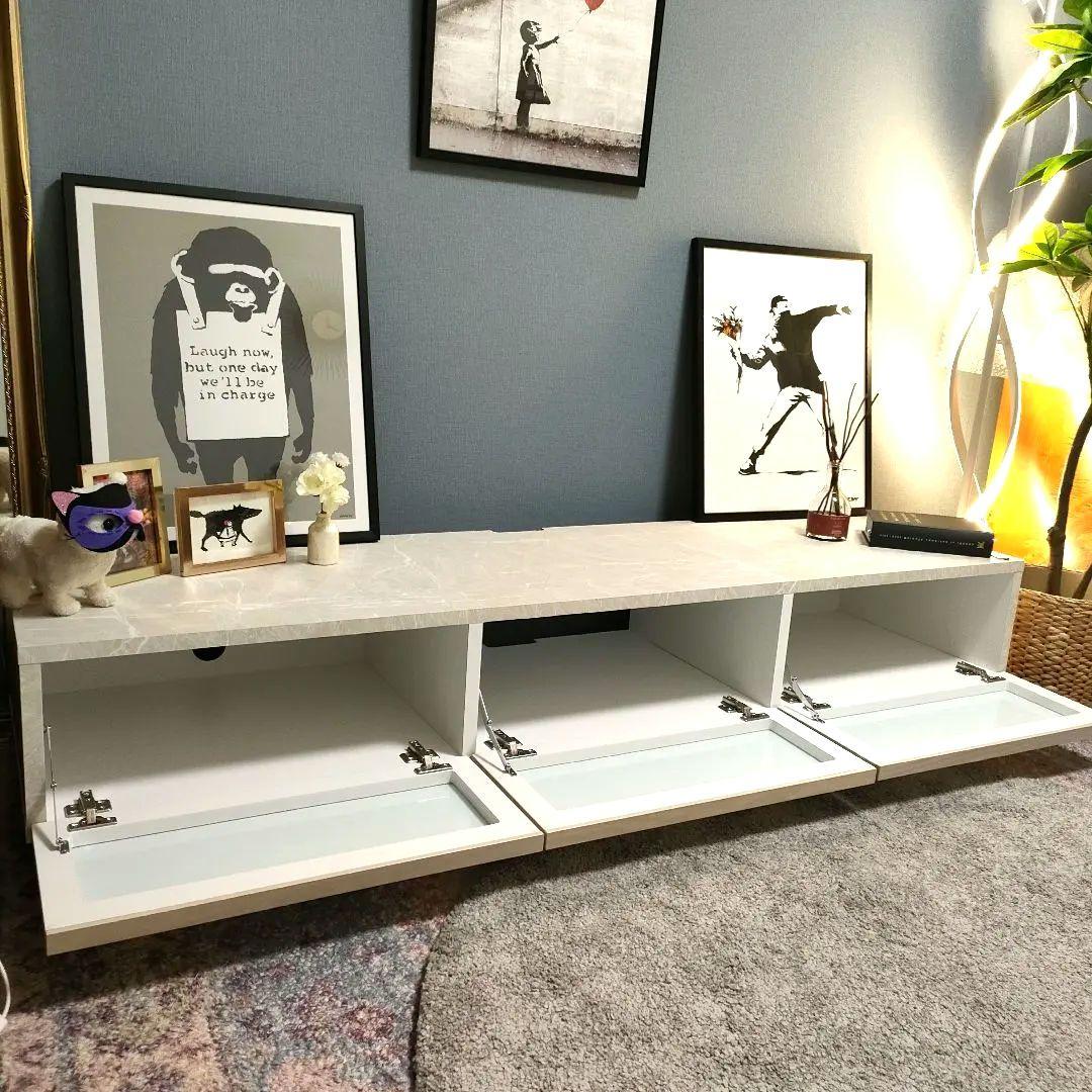 【まろ】LOWYA 日本製 テレビボード 幅160cm 大理石調