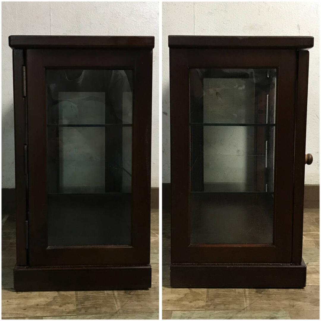 ガラスケース 3段 アンティーク キャビネット ショーケース 木製