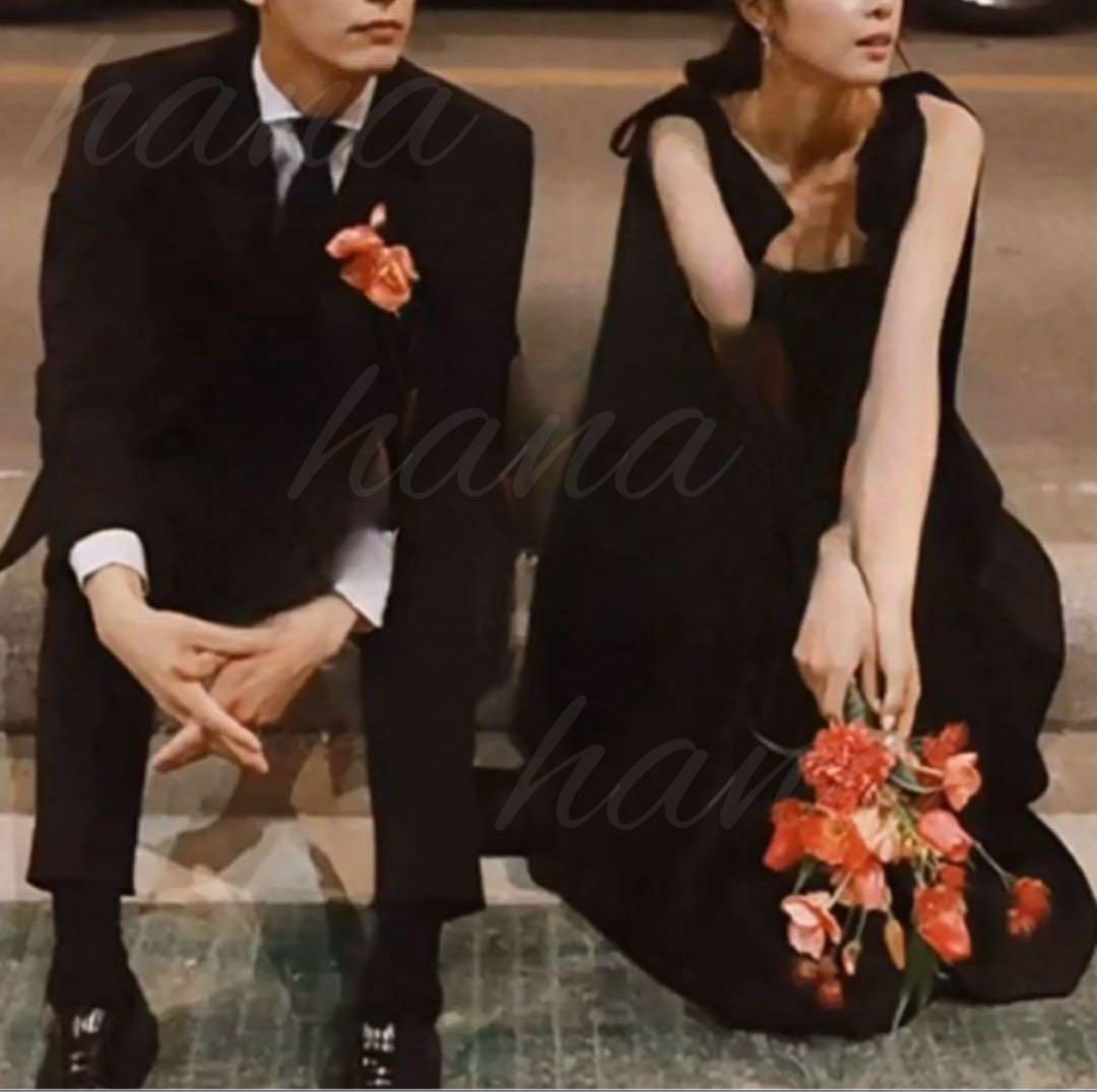 ドレス　黒　結婚式　二次会　披露宴　カラードレス　前撮り　ブラック　パーティー