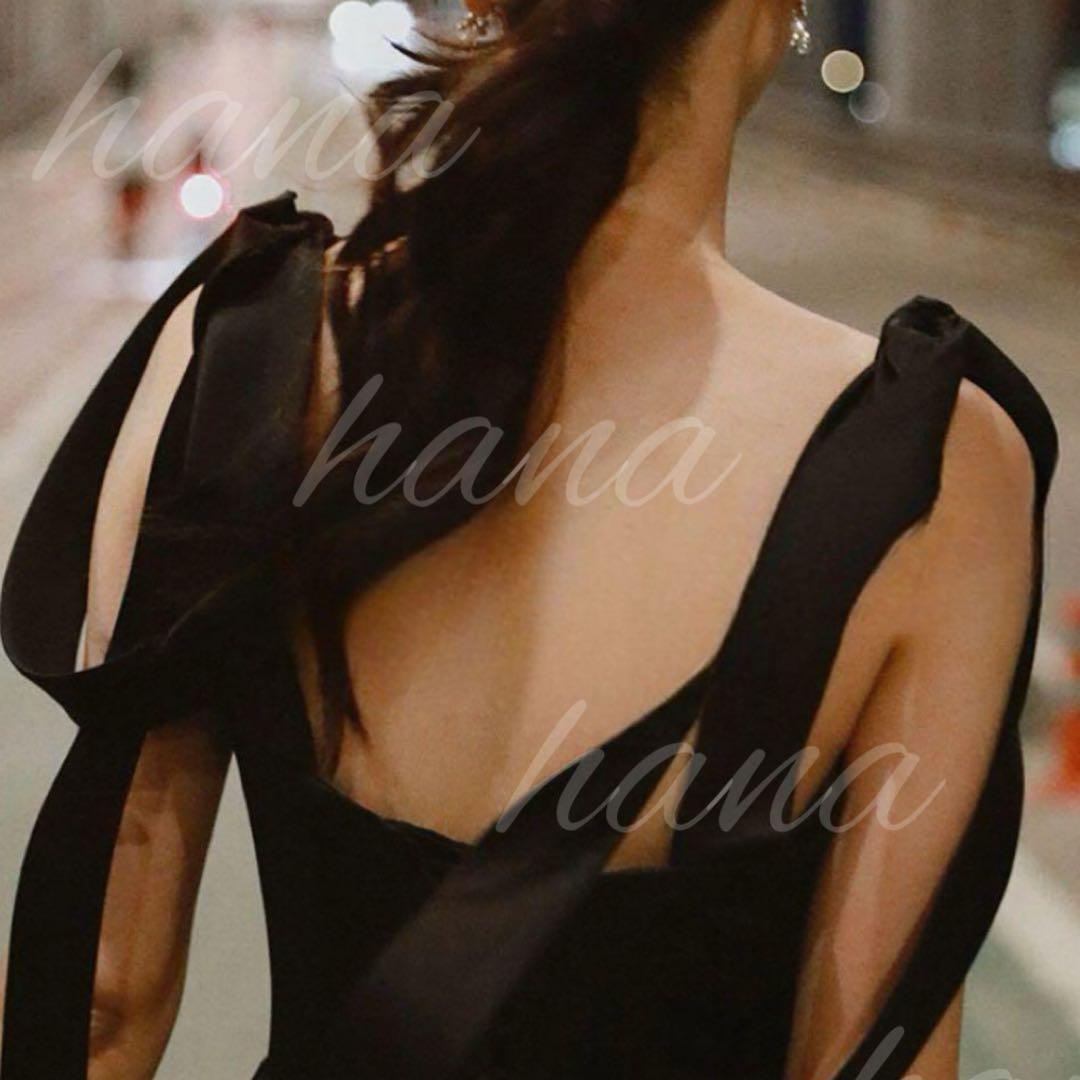 ドレス　黒　結婚式　二次会　披露宴　カラードレス　前撮り　ブラック　パーティー