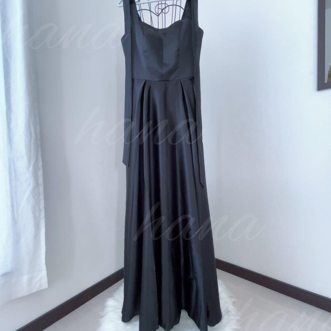 ドレス　黒　結婚式　二次会　披露宴　カラードレス　前撮り　ブラック　パーティー