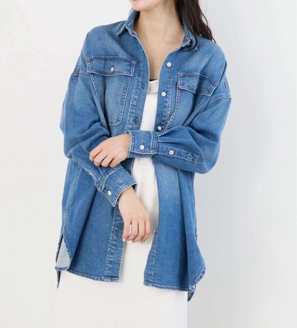 【Healthy denim】デニムシャツAlmond ブルー ナノユニバース0