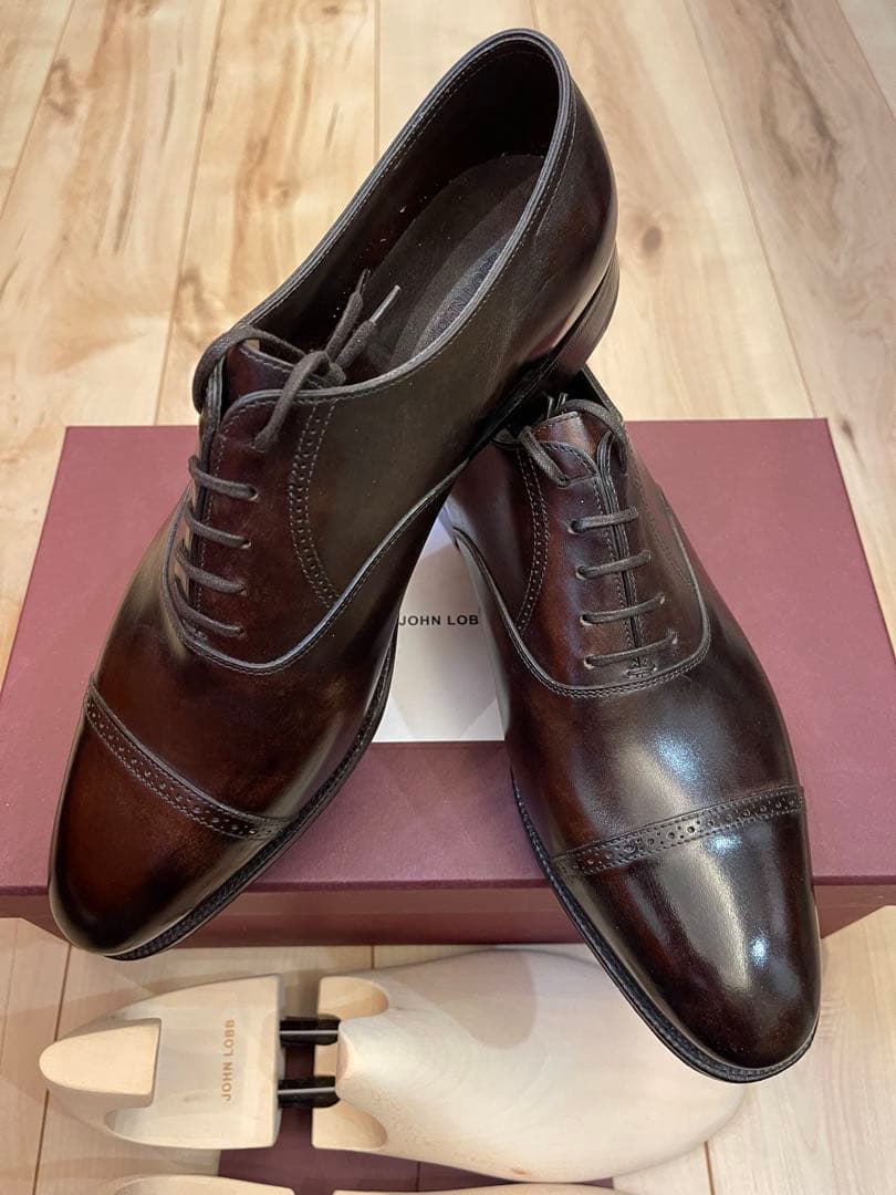 英国製新品JOHN LOBBジョンロブ フィリップ2最高級ライン濃茶 UK8.5