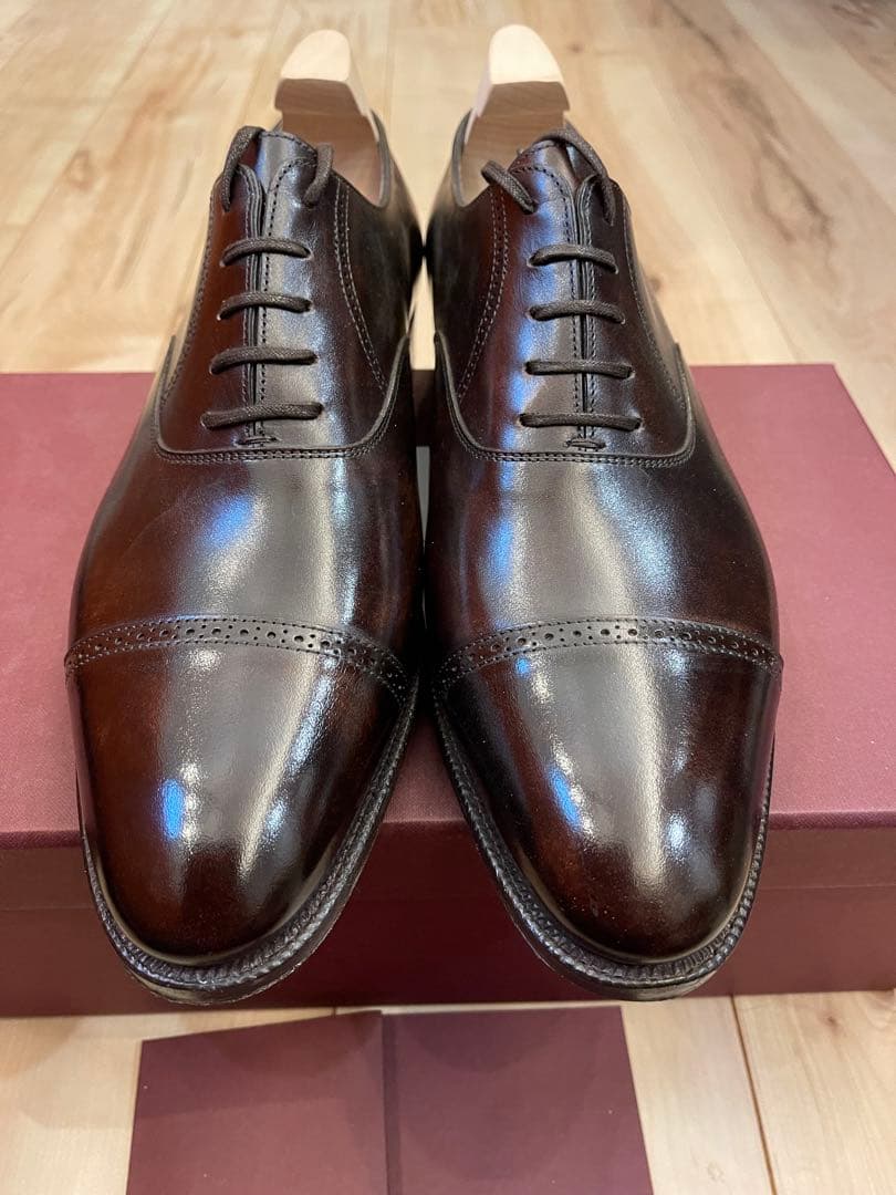 英国製新品JOHN LOBBジョンロブ フィリップ2最高級ライン濃茶 UK8.5