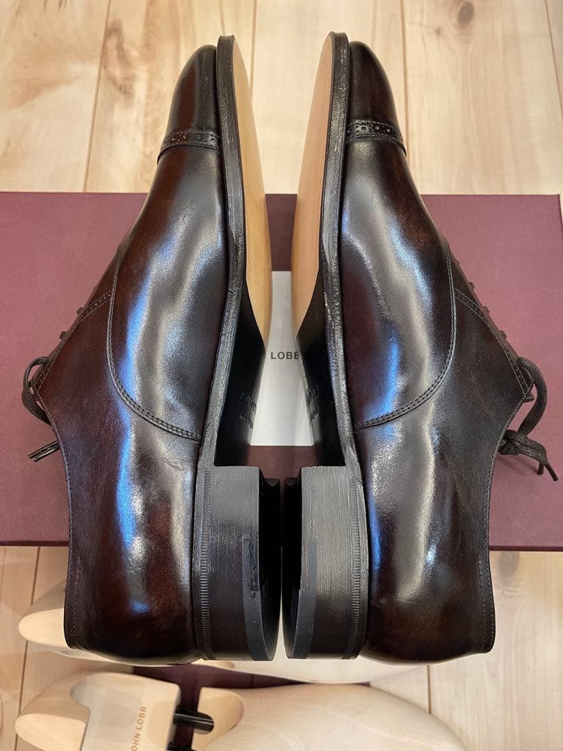 英国製新品JOHN LOBBジョンロブ フィリップ2最高級ライン濃茶 UK8.5