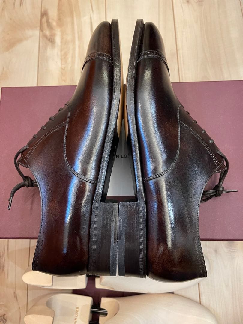 英国製新品JOHN LOBBジョンロブ フィリップ2最高級ライン濃茶 UK8.5