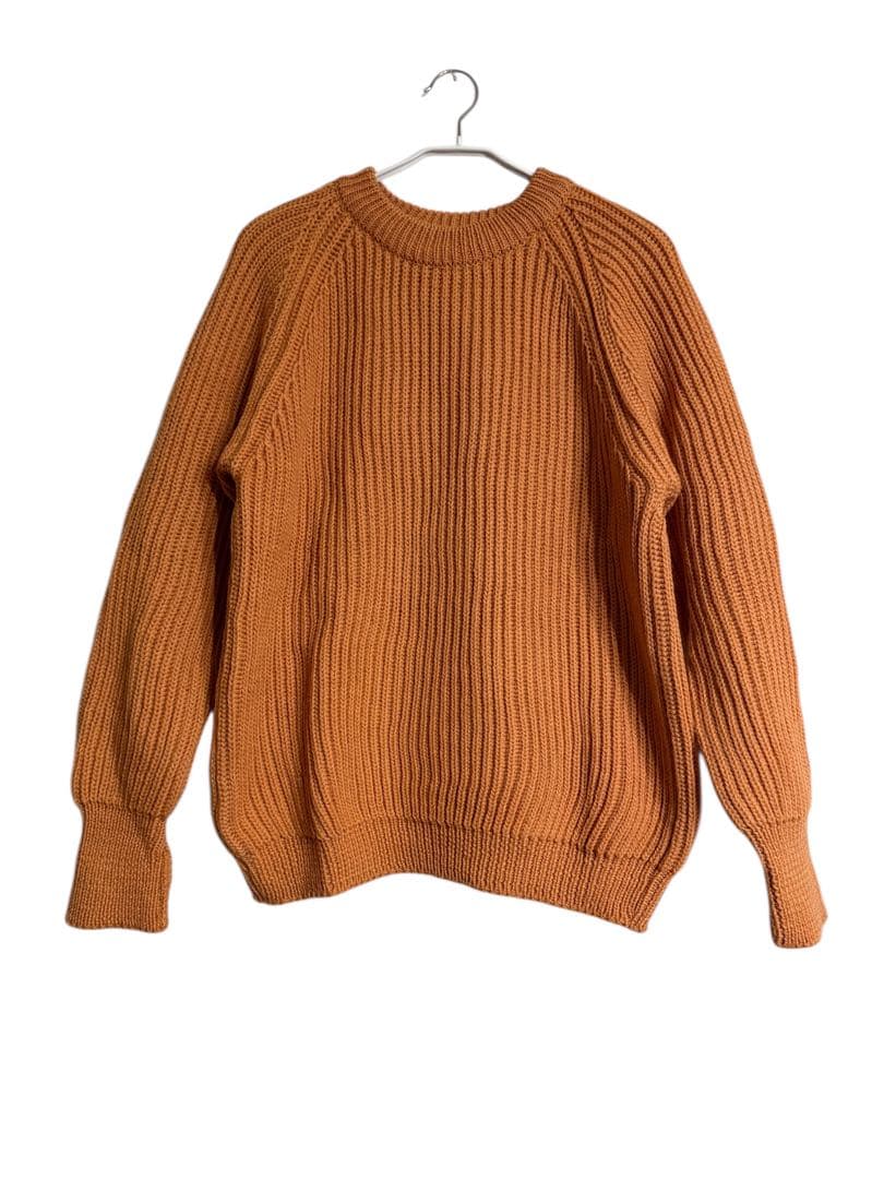 J.M. Atelson リブ編みオレンジニットセーター フランス製