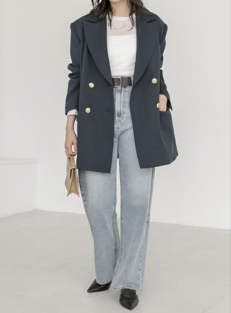 リヴドロワ　コート感覚で羽織れる　ウールライクジャケット