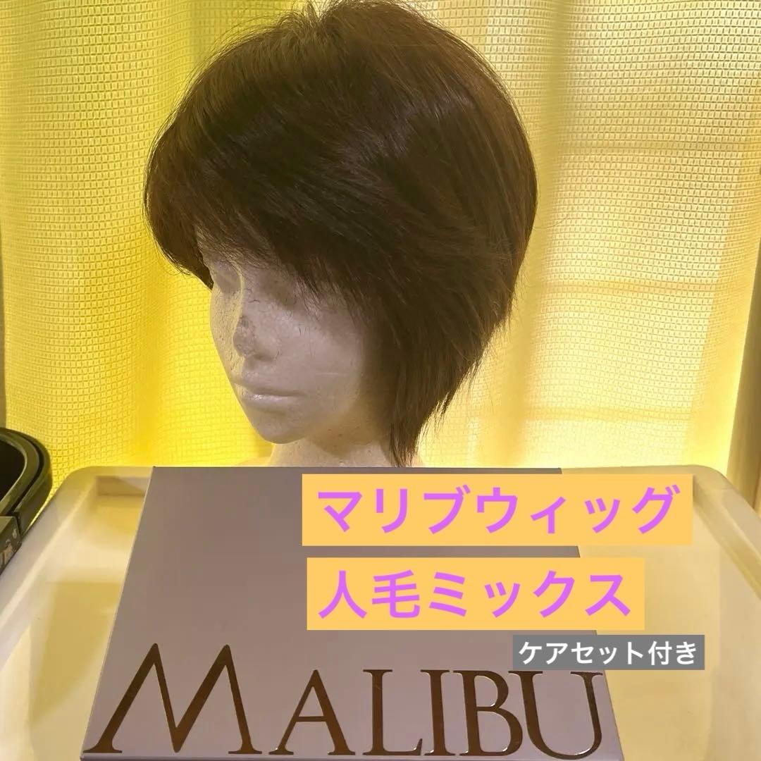大幅値下げ⭐︎マリブウィッグ　ショートボブ人毛MIX／値下げ交渉可