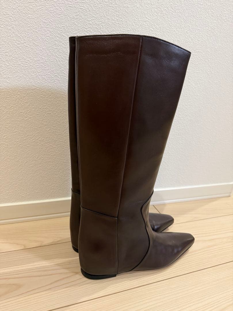 試着のみ　CORSO ROMA ロングブーツ 38 ダークブラウン