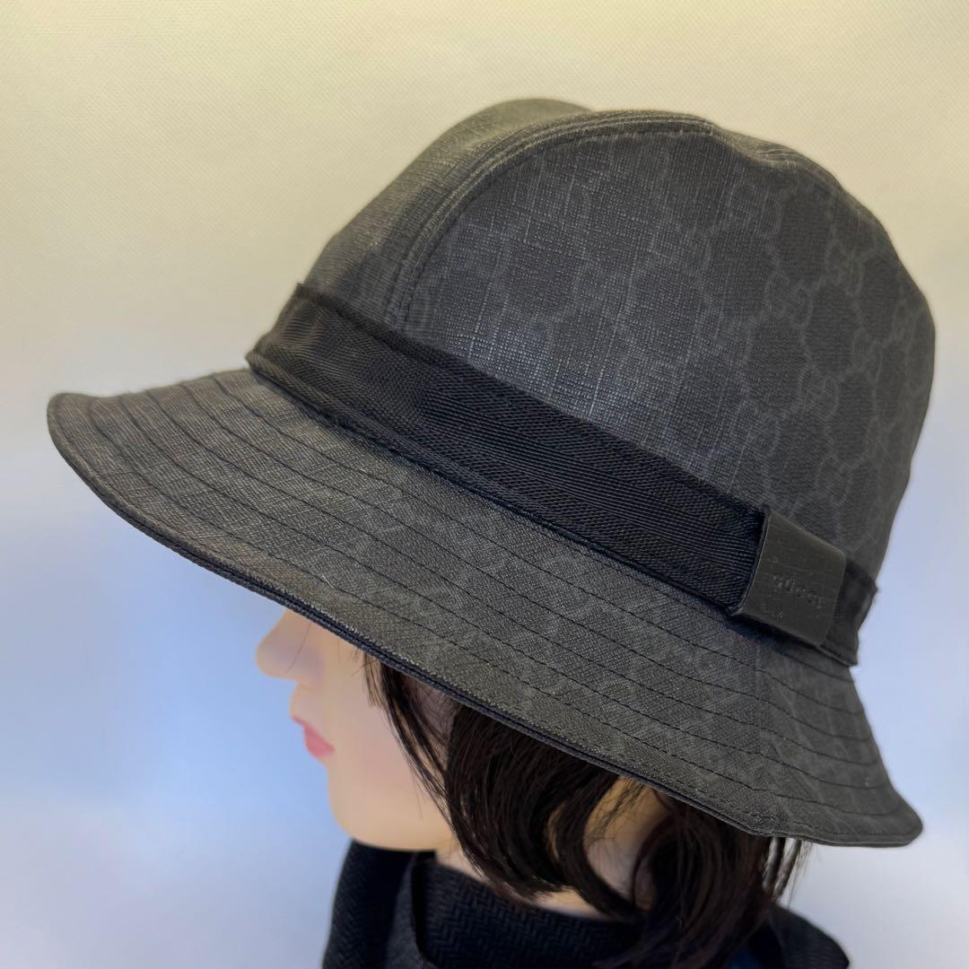 GUCCI 未使用 グッチ バケットハット GG柄 グレー ユニセックス M