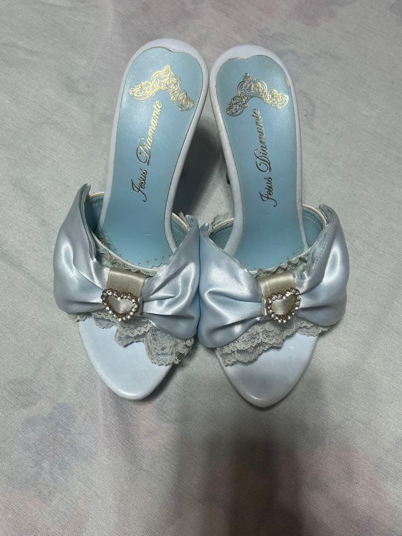 ジーザスディアマンテ 水色リボンミュール【中古品】