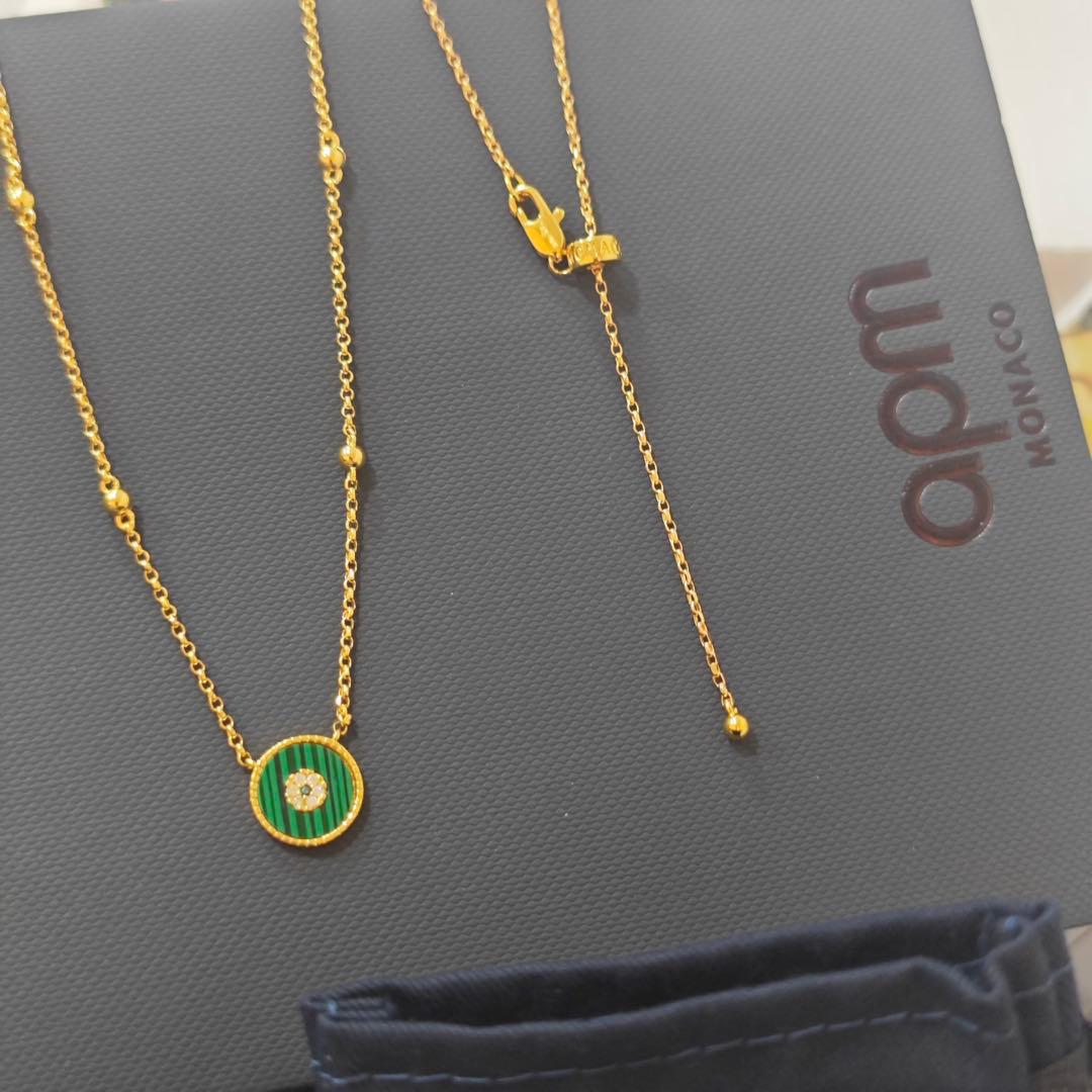apm Monaco グリーンゴールドネックレス