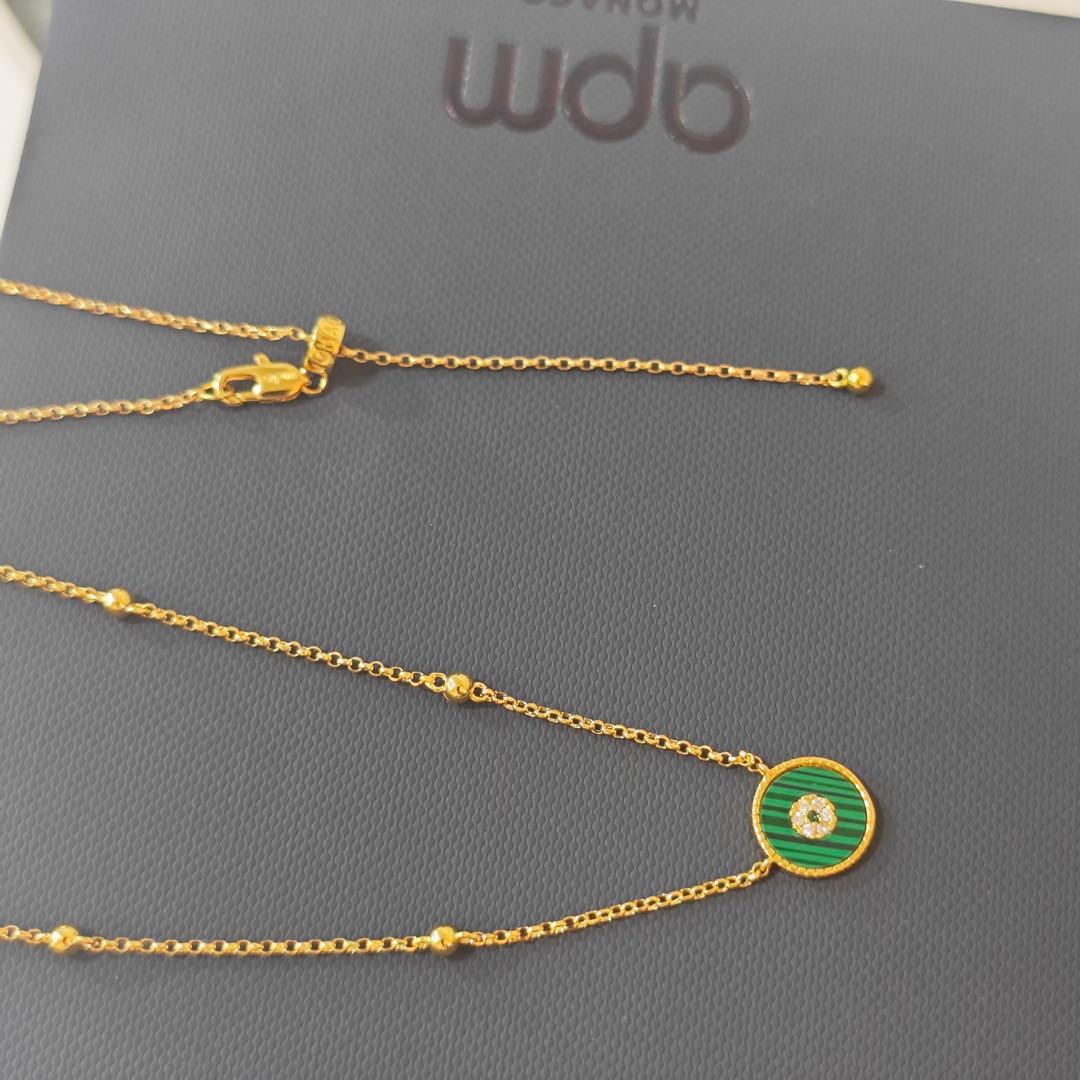 apm Monaco グリーンゴールドネックレス