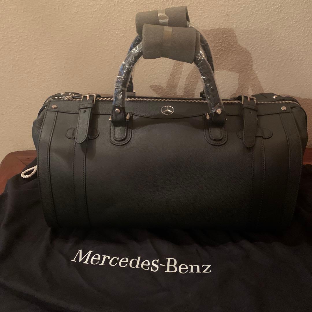 Mercedes-Benz GOLD PFEILレザーボストンバッグ ブラック